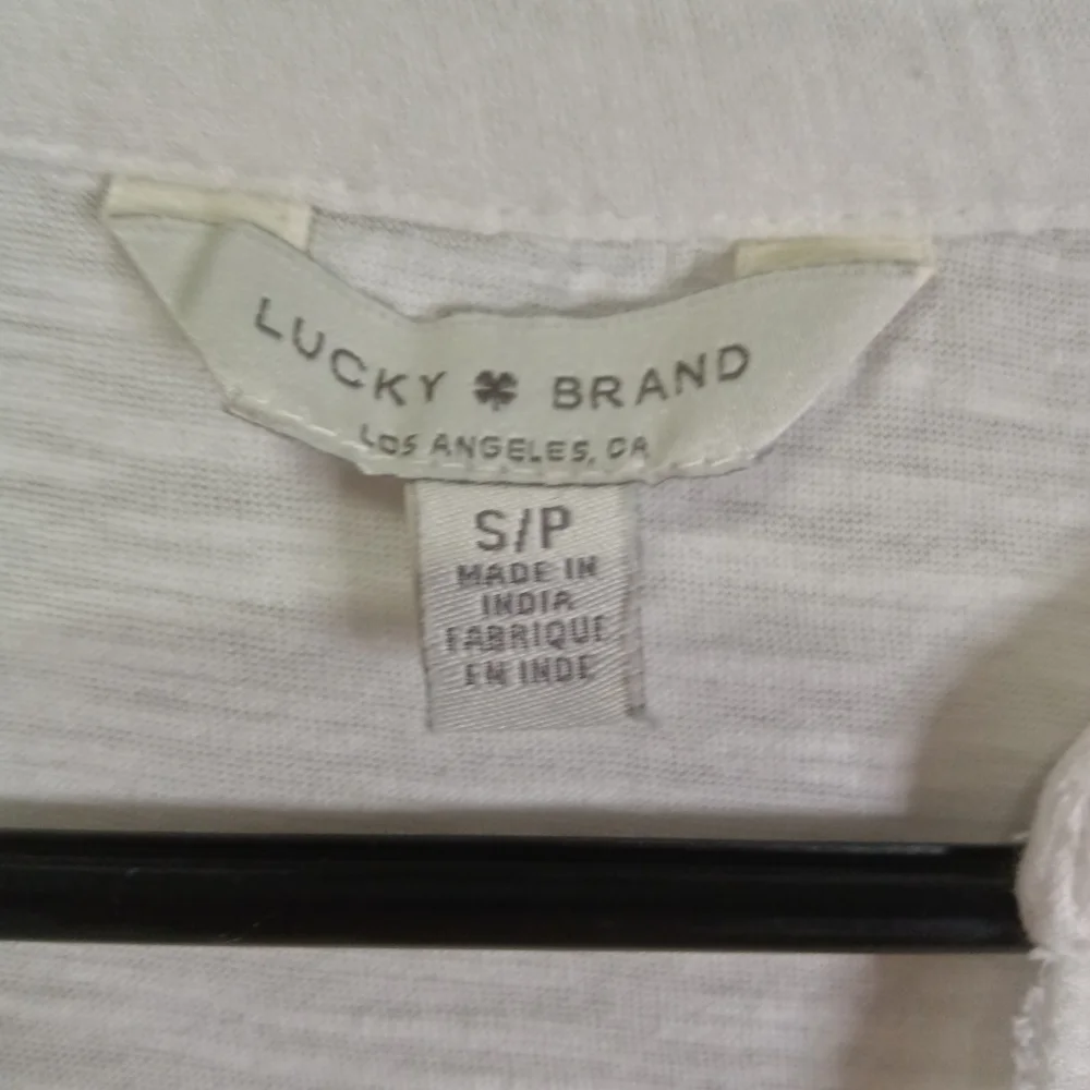 Lucky Brand White Lace Detail Boho Top Small - Picture 2 of 9